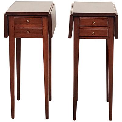 Pair of Federal American Side Tables in Cherry and Poplar, circa 1820