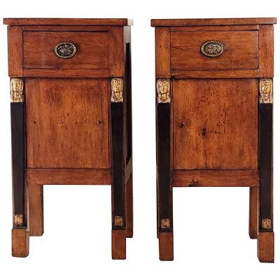 Pair of Italian Neoclassical Commodini, Early 19th Century