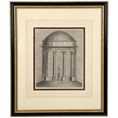 Roman Temple, Engraving, France 18th Century