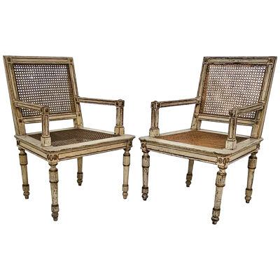 Pair of Italian Neoclassical Louis XVI Chairs, circa 1800