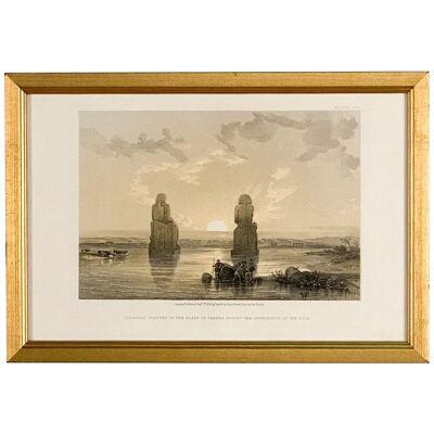 Print of Colossal Statues by Roberts, 19th century