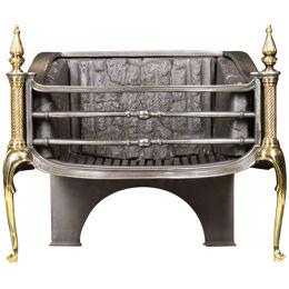 A Queen Anne Style Cast Iron Fire Grate