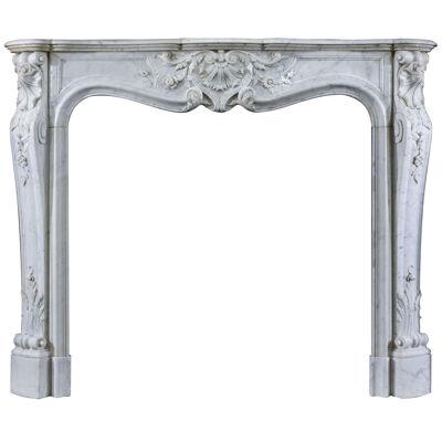 19th Century Carrara Marble French Fireplace 
