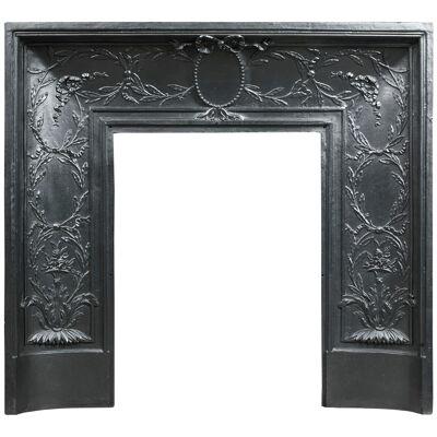 A French cast iron foliate fireplace insert