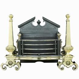 A Large Neoclassical Style Antique Fire Grate