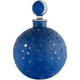 1924 René Lalique - Giant Perfume Bottle Dans La Nuit Glass Blue Patina Worth