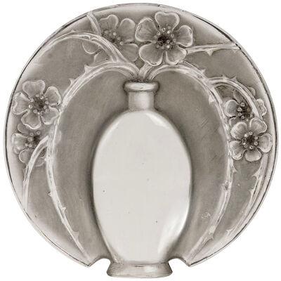 1919 René Lalique - Cachet Vase De Fleurs Glass With Grey Patina