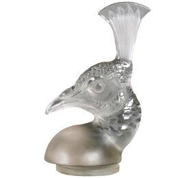 1928 René Lalique - Car Mascot Tete De Paon Peacock Glass