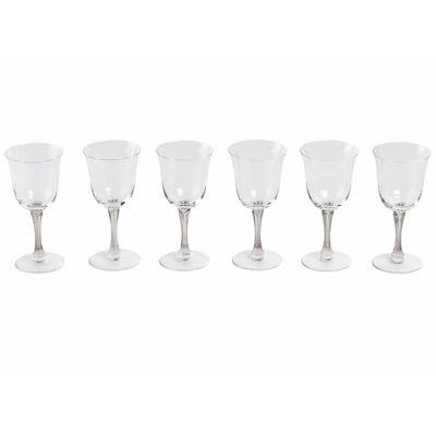 1939 René Lalique 6 Wine Glasses Barsac Grey Stained Glass