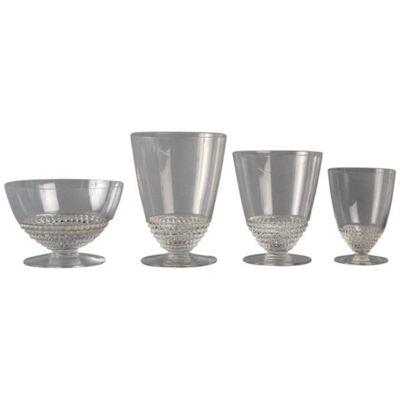 1930 René Lalique - Set Of Tablewares Glasses Nippon Clear Glass - 32 Pieces