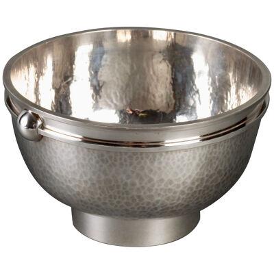 Jean Desprès - Bowl Art Deco Modernist Hammered Silver Plated Metal
