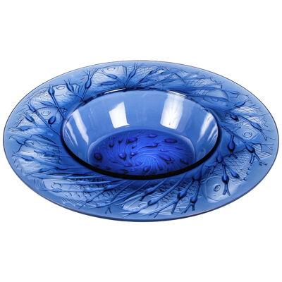 1930 René Lalique - Bowl Anvers Navy Blue Glass