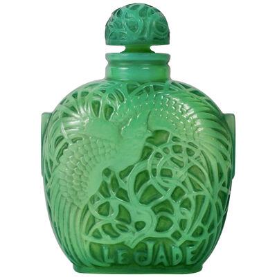 1926 René Lalique - Perfume Bottle Le Jade Glass Grey Patina For Roger & Gallet