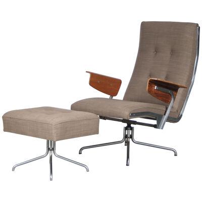 Exceptional Lounge Chair with Ottoman from around 1960