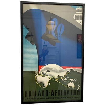 Holland-Africa Line Poster by Reyn Dirksen, Netherlands 1955