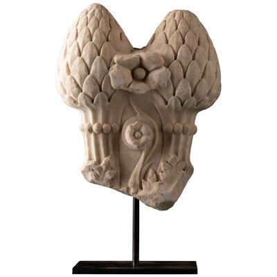 Fragment of a decorative marble column - Italy - Circa 1500