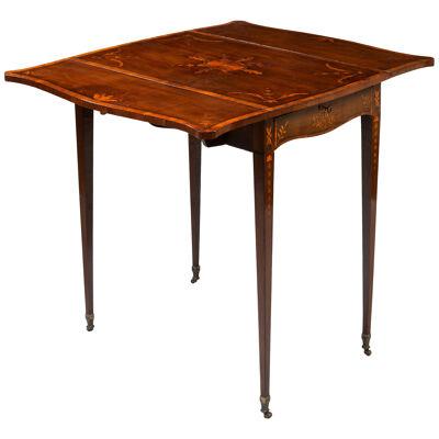Sheraton harewood and marquetry pembroke table