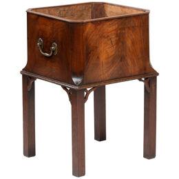 Chippendale period mahogany open wine cooler