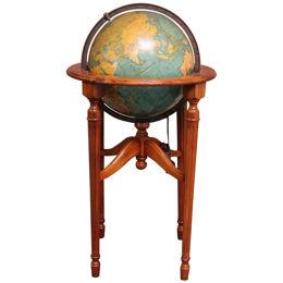 Vintage Illuminated George F. Cram "Unrivaled Terrestrial" Glass Globe on Stand