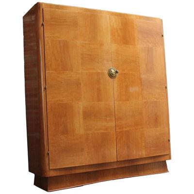 French Art Deco Sycamore and Mahogany Armoire by Dominique