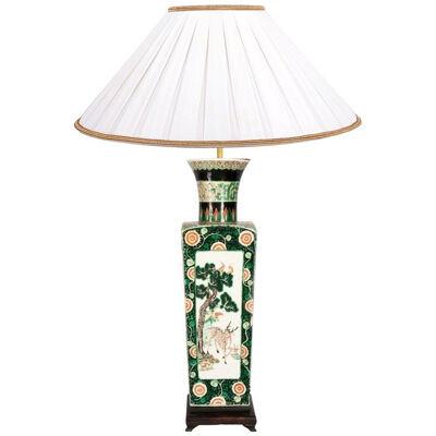 19th Century Famille Verte Chinese Vase or Lamp