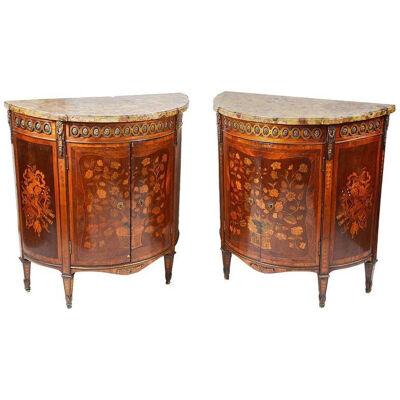 Pair of Late 18th Century French Inlaid Side Cabinets