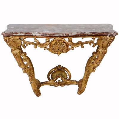 French 18th Century Gilded Console Table
