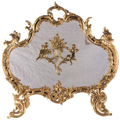 French 19th Century Fire Screen, Louis XVI Style