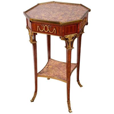 19th Century Louis XV Style Marble Top Table