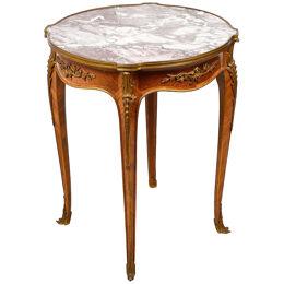 French 19th Century Marble topped Gueridon, after Linke.