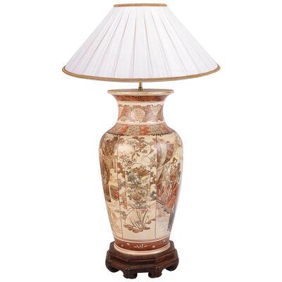 Large 19th Century Japanese Satsuma Vase / lamp