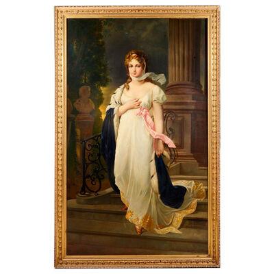 Large Oil Painting on Canvas of the Prussian Queen Louis of Mecklenburg-Strelitz