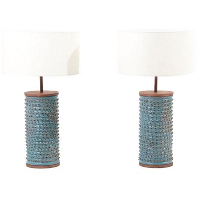 Pair of Brent Bennet Ceramic Table Lamps, USA - 2021