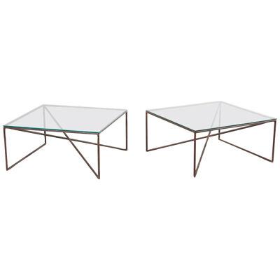 1 of 2 Square Wrought Iron Coffee Tables attr to Giovanni Ferrabini, Italy 1960s
