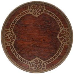 Early 20th Century Rosewood Tazza with Brass Inlay by Erhard & Sohne of Austria