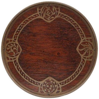 Early 20th Century Rosewood Tazza with Brass Inlay by Erhard & Sohne of Austria