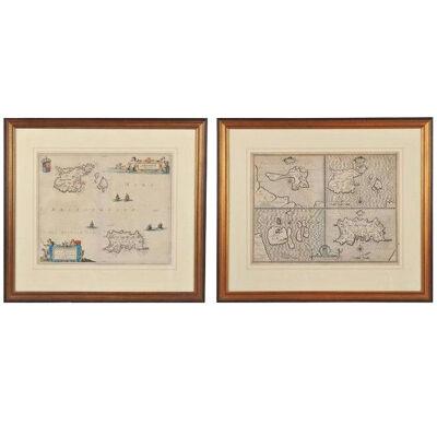 Two 17th Century Maps Showing Guernsey, Jersey, Farne and Holy Island