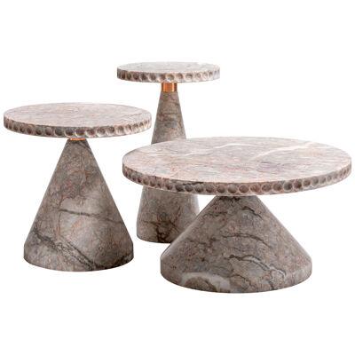 Mirage Coffee Table Nesting Set in Marble and Copper