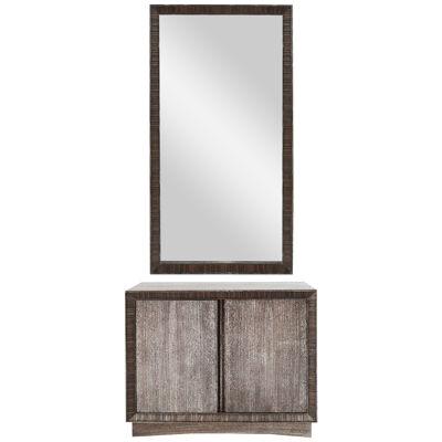 Cabinet Mirror Set by Paul Frankl in Limed Oak, circa 1950s