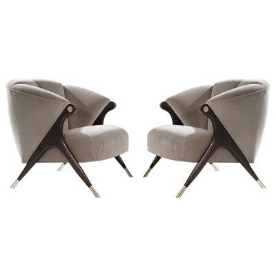 Modernist Lounge Chairs by Karpen of California