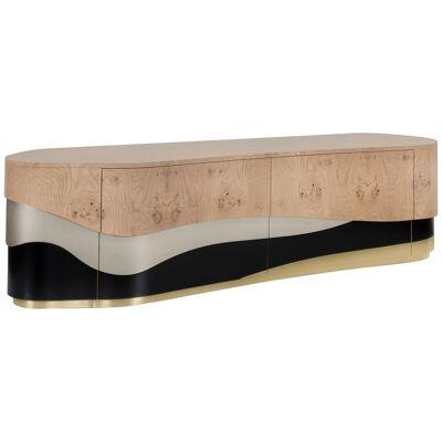 Modern Sistelo Sideboard, Oak Root Brass, Handmade in Portugal by Greenapple