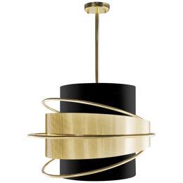 Art Deco Enlace Pendant Chandelier Black Brass Handmade Portugal Greenapple