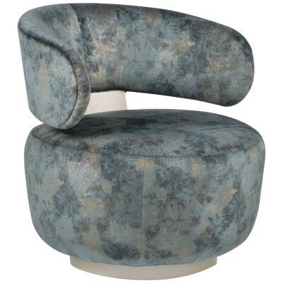 Modern Caju Lounge Chair, Jacquard Velvet, Handmade in Portugal by Greenapple
