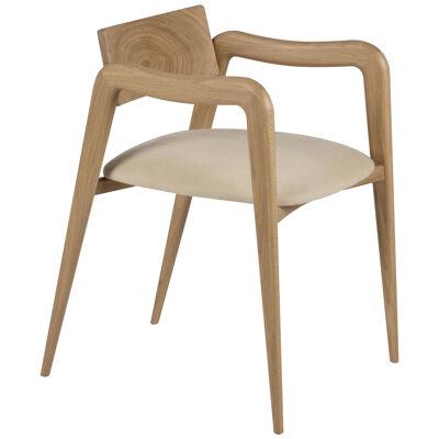 Modern Anjos Dining Chairs Leather Oak Root Handmade in Portugal by Greenapple