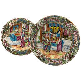 Pair of 19th century Cantonese Plates