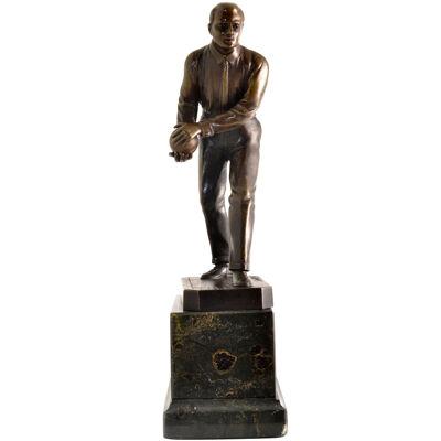 Schmidt Hofer 1873-1925 Berlin Germany Bronze figure of a Bowler Art Deco Period