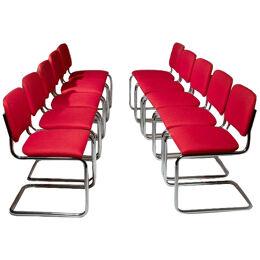 Set of 10 Cesca Padded Chairs by Marcel Breuer for Gavina