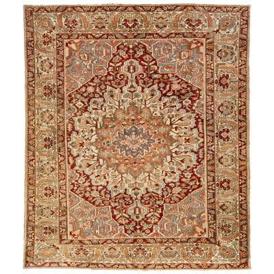 1920s Persian Bakhtiari Wool Rug Handknotted With A Multicolor Rosette Motif