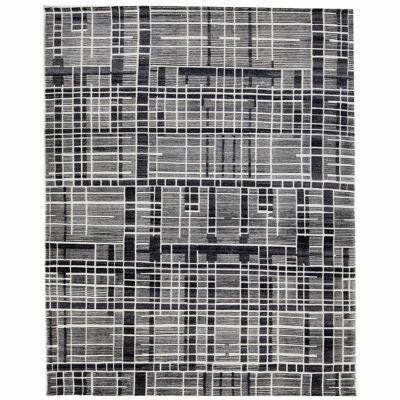 Modern Abstract Wool Rug Handmade Moroccan Style In Gray