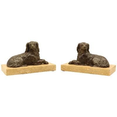A Pair of 19th Century Bronze Models of Dogs